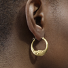 Medium Crescent Moon Hoop Earrings, Gold