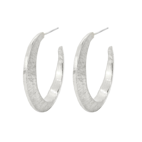Nairobi Hoop Earrings, Silver