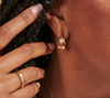 Gold Mini Ridge Hoop Earrings