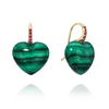 Midi Heart Dollop Earrings, Malachite