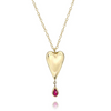 Ruby Heart Drop Necklace