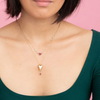 Ruby Heart Drop Necklace