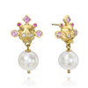 Pretty In Pink Crowned Skull Earrings