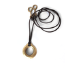 Portal Necklace, Brass, Brown Cord