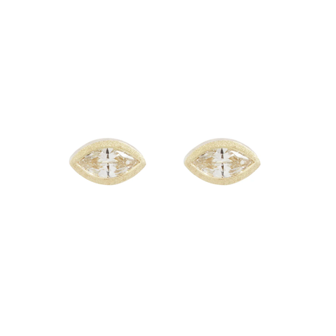 White Diamond Marquise Studs