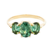 Oval the Moon Ring, Green Tourmaline