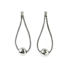 Long Loop Bead Earrings, Silver