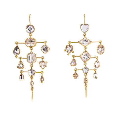 Multilayer Balance Victorian Drop Earrings, Crystal