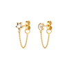 Mismatched Chain Stud Earrings, Crystal