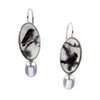 Sparrow and Pearl Earhangers, Silver