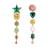 Green Heart and Star Earrings