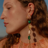 Green Heart and Star Earrings