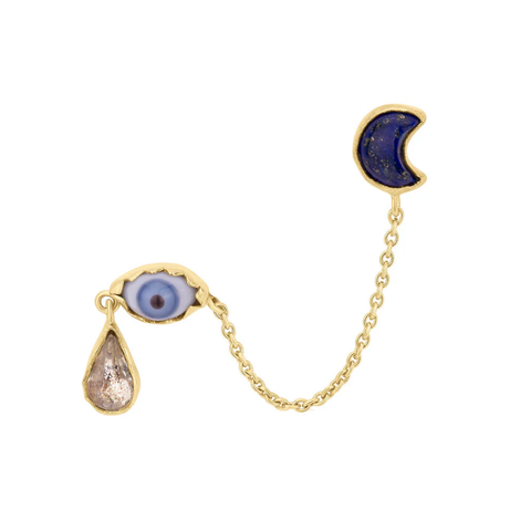 Eye Teardrop Double Stud Earring