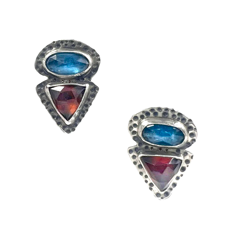 Kyanite and Garnet Dotted Studs