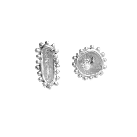 Mismatching Cell Studs, Silver