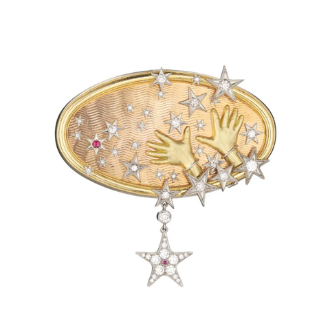 Hands to the Stars Brooch