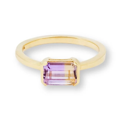 Vivant Ametrine Demi-Bezel Ring