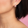Rhodolite Polka Dot Ball Button Earrings