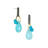 Mini Tangle Earrings, Blue Chalcedony