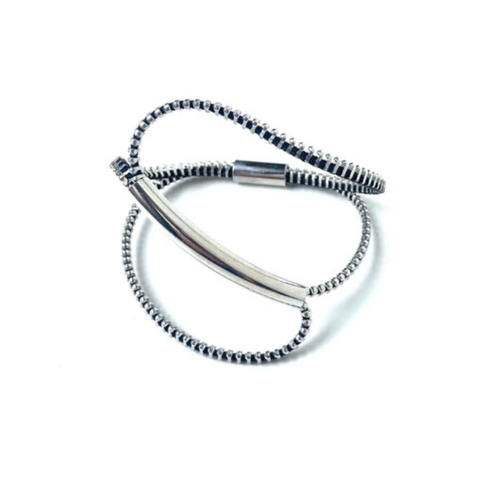 Evermore Zipper Bracelet, Silver