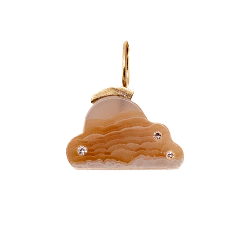 Cotton Ember Agate and Diamonds Mini Gold Cloud Charm