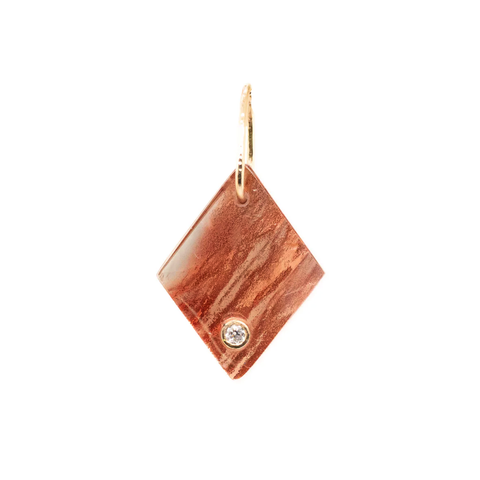 Sunstone and Diamond Gold Charm