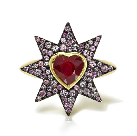 Radiant Heart Pinky Ring