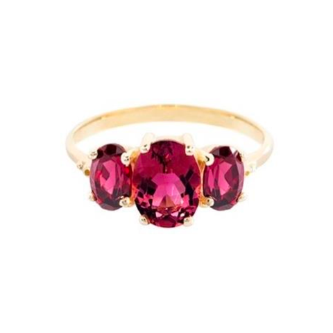 Oval the Moon Ring, Raspberry