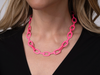 Small Chain Silhouette Necklace, Pink