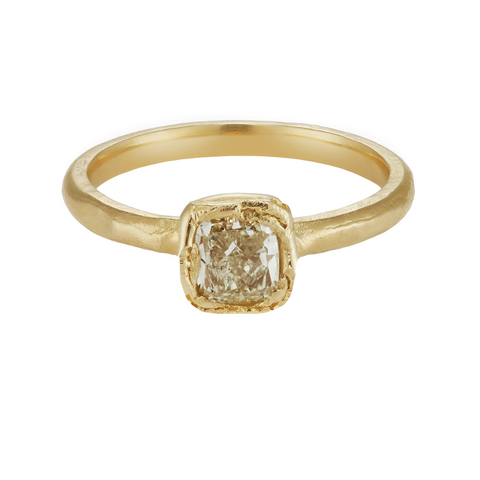 Cushion Lemon Diamond Ring