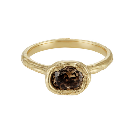 East West Oval Chocolate Diamond Ring
