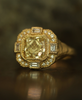 Armach Cushion Fancy Lemon Diamond Cocktail Ring