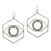 Large Sapphire Eye Geode Earrings
