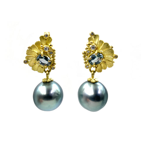 Spinel Pearl Earrings