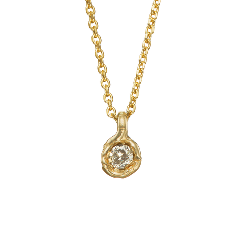 Old Cut Diamond Nugget Pendant Necklace