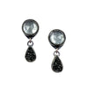 Druzy Drop Earrings, Black & White