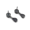 Druzy Drop Earrings, Black & White