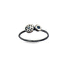 Flower & Sapphire Dot Stacker Ring