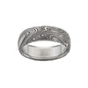 Naked Damascus Steel Ring, Kona Pattern