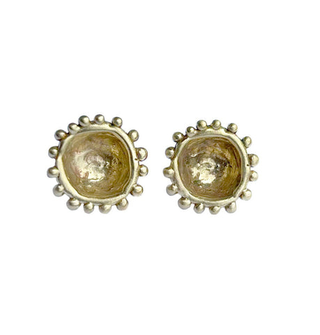 Circular Cell Studs, Bronze