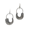 Cross Hatched Crescent Earrings