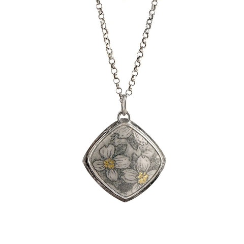 Square Dogwood Pendant