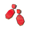 G-Flat Dangle Earrings, Red