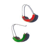 Arc Tall Hoop Earrings, Red