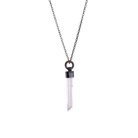 Aquamarine Crystal Charm Necklace