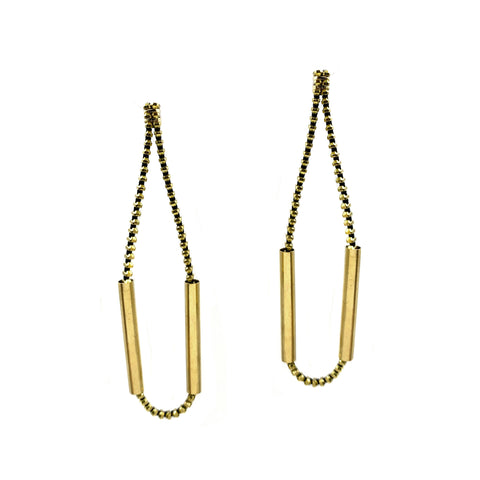 Long Loop Earrings, Gold