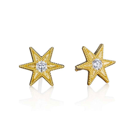 Six Point Star Stud Earrings