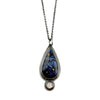 Curly Petal Hydrangea Teardrop and Moonstone Necklace