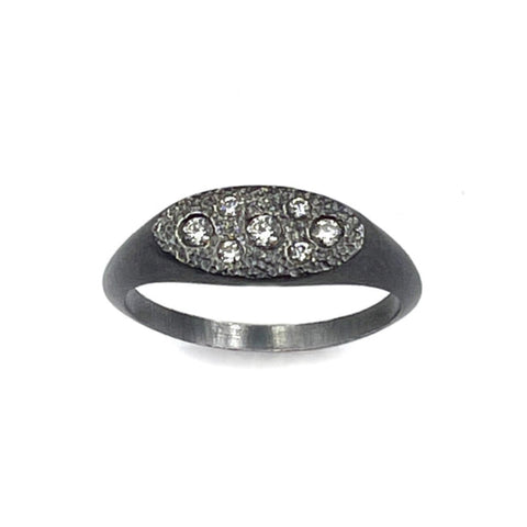 Scattered Diamonds Signet Ring