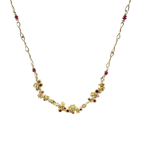 Ruby Flower Necklace